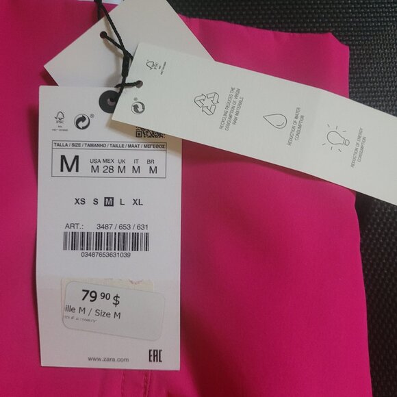 BNWT Zara Fuschia Pencil Skirt, sz Medium - Picture 4 of 10